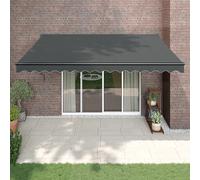Vidaxl Auvent Rétractable Anthracite 4,5x3 M Tissu Et Aluminium
