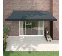 Vidaxl Auvent Rétractable Anthracite 4,5x3 M Tissu Et Aluminium Gris