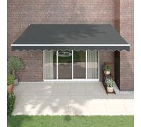 Vidaxl Auvent Rétractable Anthracite 4x3 M Tissu Et Aluminium