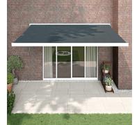 Vidaxl Auvent Rétractable Anthracite 4x3 M Tissu Et Aluminium Gris