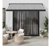 Vidaxl Auvent Rétractable Anthracite/Blanc 3x2,5 M Tissu Et Aluminium