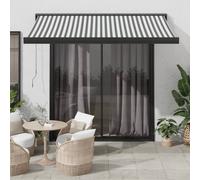 Vidaxl Auvent Rétractable Anthracite/Blanc 3x2,5 M Tissu Et Aluminium