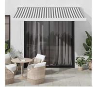 vidaXL Auvent rétractable anthracite/blanc 3x2,5 m tissu et aluminium, auvent, auvent de porte, auvent de jardin, store, 3216123