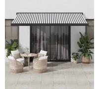 Vidaxl Auvent Rétractable Anthracite Et Blanc 4,5x3 M Tissu/Aluminium