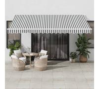 Vidaxl Auvent Rétractable Anthracite Et Blanc 4,5x3 M Tissu/Aluminium