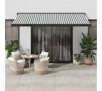 Vidaxl Auvent Rétractable Anthracite Et Blanc 4x3 M Tissu Et Aluminium