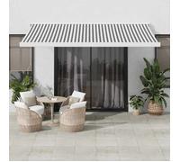 Vidaxl Auvent Rétractable Anthracite Et Blanc 4x3 M Tissu Et Aluminium