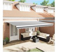 vidaXL Auvent rétractable anthracite et blanc 5x3 m tissu et aluminium 3216127