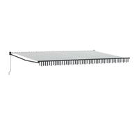 vidaXL - Auvent rétractable 5×3 m - Tissu anthracite et blanc, aluminium