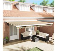Vidaxl Auvent Rétractable Auto Vert Et Jaune 500x300 Cm, Tissu De Remplacement Pour Auvent Vidaxl Pour Structure De 5x3 M Vert Et Jaune