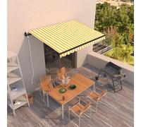 Auvent Rétractable Automatique 350x250 cm Jaune et Blanc Store Balcon vidaXL