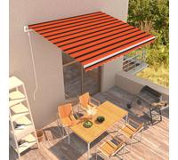 Luifel automatisch uittrekbaar 400x300 cm oranje en bruin3051203