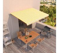 Vidaxl Auvent Rétractable Automatique 400x350 Cm Jaune Et Blanc Jaune