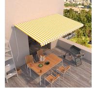 vidaXL Auvent rétractable automatique 500x300 cm Jaune et blanc 3068948