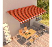 Vidaxl Auvent Rétractable Automatique 600x300 Cm Orange Et Marron Orange