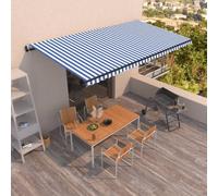 Vidaxl Auvent Rétractable Automatique 600x350 Cm Bleu Et Blanc Blanc