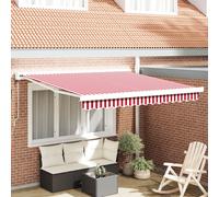 Vidaxl Auvent Rétractable Automatique À Rayures Rouges Et Blanches 300x250 Cm