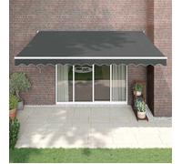 vidaXL Auvent rétractable automatique, tissu résistant aux UV, aluminium, anthracite 4,5x3 m