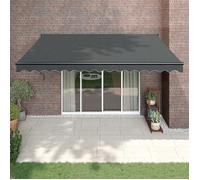 Vidaxl Auvent Rétractable Anthracite 4x3 M Tissu Et Aluminium