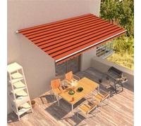 vidaXL Auvent rétractable automatique 600x300 cm Orange et marron
