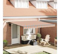Auvent Automatique Capteur de Vent/LED 450x300cm Jaune et Blanc Store vidaXL