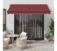 Vidaxl Auvent Rétractable Automatique Avec Led Bordeaux 350x250 Cm