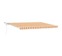 vidaXL Auvent rétractable Automatique avec LED en Jaune et Orange Taille 450 x 300 cm Résistant à l'eau Anti-UV Ombre extérieure Résistant à la décoloration Balcon Canopy Housse de Meubles de Jardin