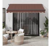 Vidaxl Auvent Rétractable Automatique Avec Led Marron 300x250 Cm
