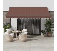 Vidaxl Auvent Rétractable Automatique Avec Led Marron 400x350 Cm
