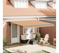 Vidaxl Auvent Rétractable Automatique Avec Rayures Multicolores Led 400x300 Cm