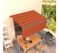 Vidaxl Auvent Rétractable Automatique Avec Store 3x2,5 M Orange Marron