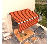 Auvent Rétractable Automatique avec Store 3x2,5m Jaune et Blanc Banne vidaXL