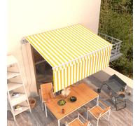 Vidaxl Auvent Rétractable Automatique Avec Store 3x2,5m Jaune Et Blanc