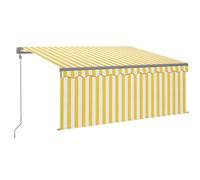 Vidaxl Auvent Rétractable Automatique Avec Store 3x2,5m Jaune Et Blanc Jaune