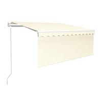 vidaXL Auvent Rétractable Automatique avec Store Banne Pliable Jardin Balcon Terrasse Patio Extérieur Protection Contre Rayons UV 3x2,5 m Crème