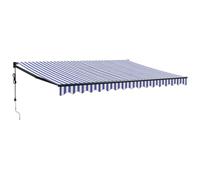 vidaXL Auvent rétractable Automatique Bleu et Blanc 4x3 m, auvent, auvent de Patio, auvent d'extérieur, auvent de Jardin, auvent de fenêtre