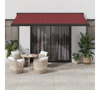 Vidaxl Auvent Rétractable Automatique Bordeaux 450x300 Cm