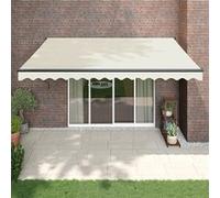Vidaxl Auvent Rétractable Crème 4,5x3 M Tissu Et Aluminium