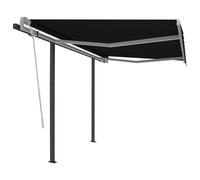 Vidaxl Auvent Rétractable Automatique Et Poteaux 3,5x2,5 M Anthracite Gris