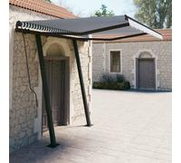 Vidaxl Auvent Rétractable Automatique Et Poteaux 3x2,5 M Bleu Et Blanc