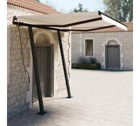 Vidaxl Auvent Rétractable Automatique Et Poteaux 3x2,5 M Crème