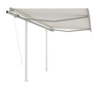 Vidaxl Auvent Rétractable Automatique Et Poteaux 3x2,5 M Crème