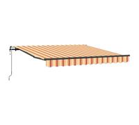 vidaXL Auvent Rétractable Automatique Jaune et Orange 300X250 cm Résistant aux UV Imperméable Ombres de Patio Auvents Canopée de Jardin Tissu de Remplacement Structure Extérieure Solaire