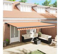 vidaXL Store rétractable Automatique Jaune et Orange 500 x 300 cm - Ombre pour terrasse extérieure, Parasol Moderne et Extensible