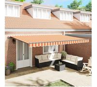 vidaXL Auvent Rétractable Jaune et Orange 500 × 350 cm, Auvent rétractable Moderne et Ajustable pour Jardin et terrasse, Protection UV, résistant aux intempéries, élégant