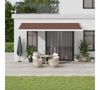Vidaxl Auvent Rétractable Automatique Marron 500x300 Cm