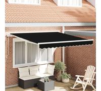 Vidaxl Auvent Rétractable Automatique Noir 350x250 Cm, Tissu De Remplacement Pour Auvent Vidaxl Pour Cadre 3,5x2,5 M Noir