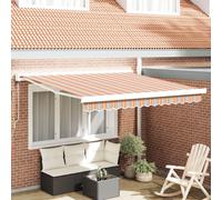 vidaXL Parasol rétractable Automatique à Rayures Multicolores 300 x 250cm, Solution Moderne d'ombre extérieure, Protection Contre Le Soleil pour Le Patio Ombra, résistant aux intempéries