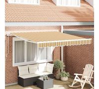 Vidaxl Auvent Rétractable Automatique Rayé Multicolore 350x250 Cm