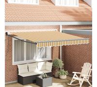 Vidaxl Auvent Rétractable Automatique Rayé Multicolore 350x250 Cm
